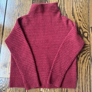 Madewell Ribbed Maroon Turtleneck Sweater